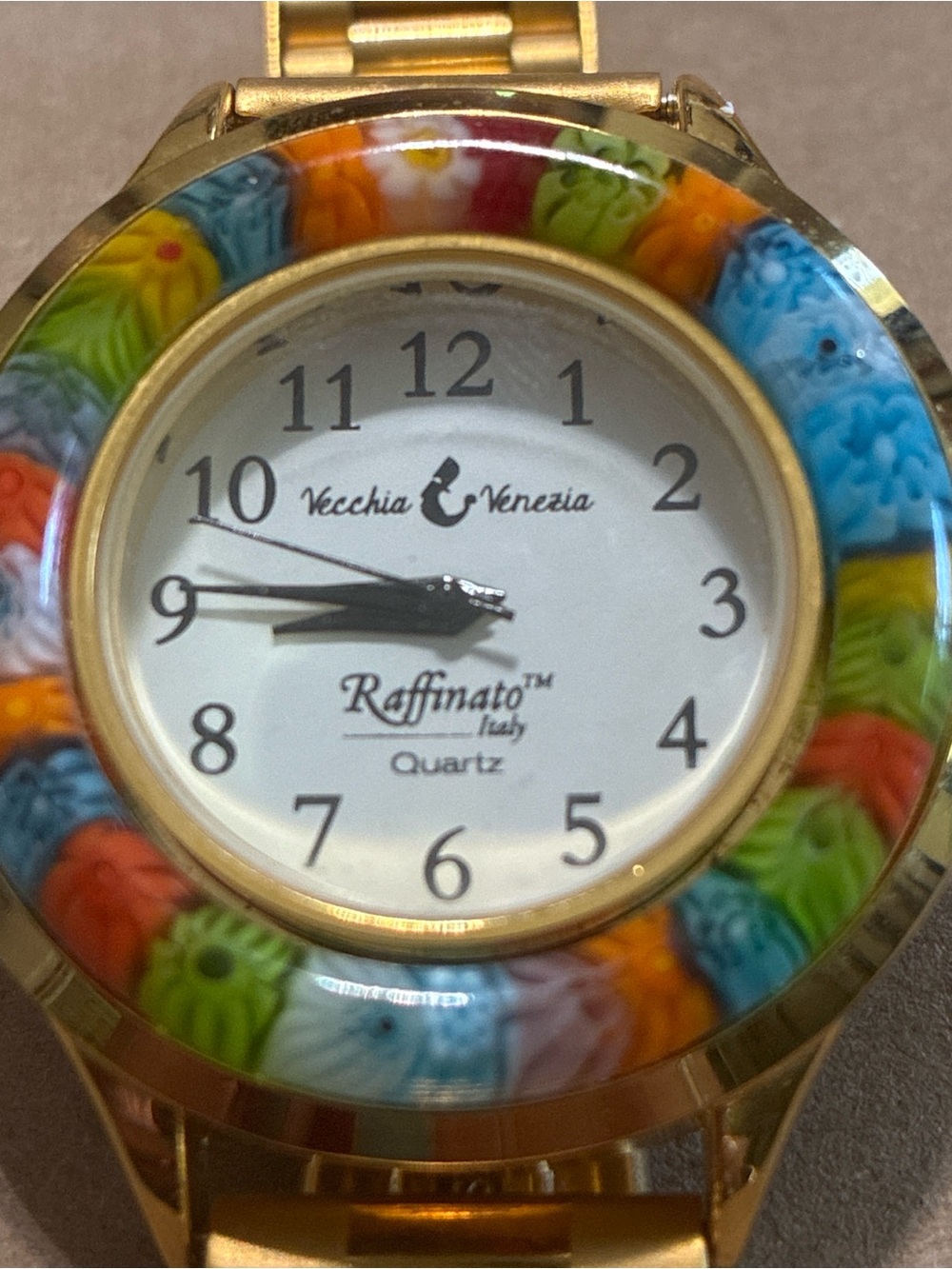 Vecchia Venezia Raffinato Multicolor Floral Gold-Tone Women's Watch